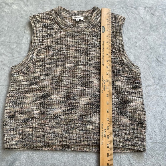 Madewell Sweater Vest Medium Space Dyed Boulder Crop Riverside Marl - Picture 4 of 6